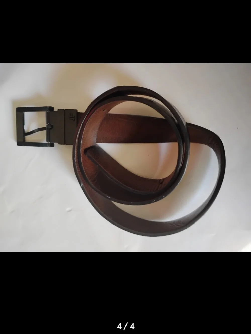 J. Ferrar men's reversible belt  Dark Brown Leather Belt with Gunmetal Buckle